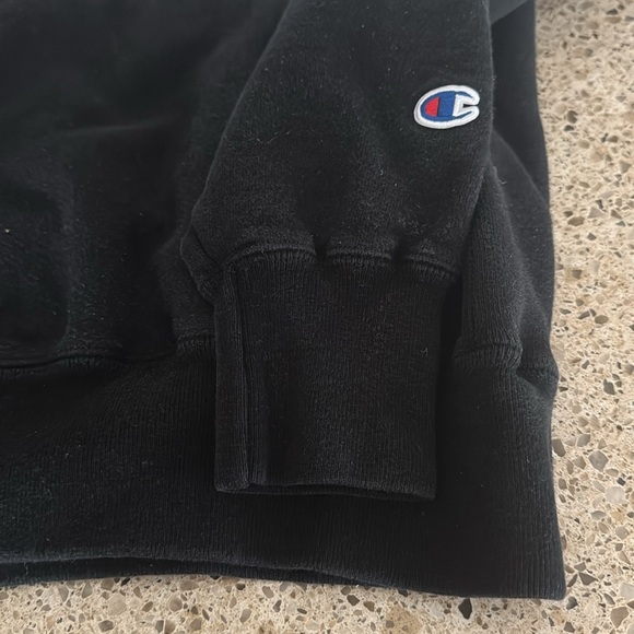 CHAMPION Men's Reverse Weave Pullover Hoodie Script Logo Black Medium - Picture 5 of 9